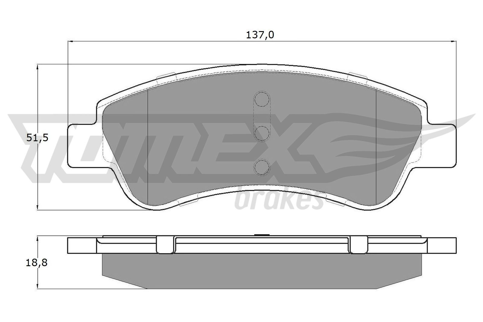 Obrázok Sada brzdových platničiek kotúčovej brzdy TOMEX Brakes  TX1464